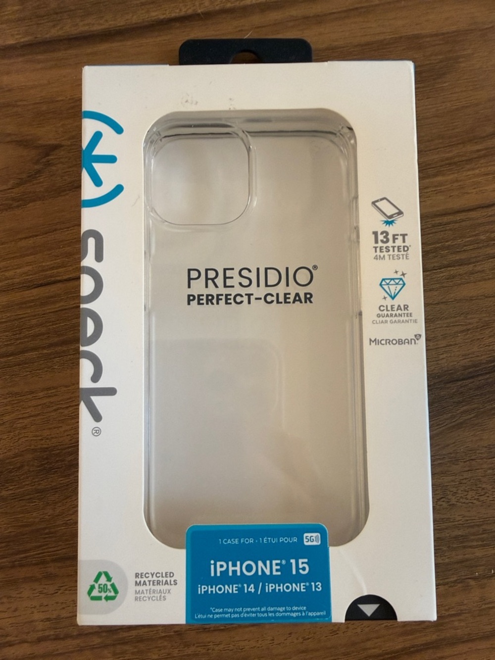speck Presidio Perfect-Clear Clear Transparent iPhone 15 Case